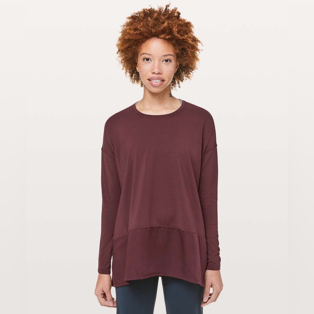 Lululemon Ease of Mind Long Sleeve Bordeaux Drama Womens Size 6-8
